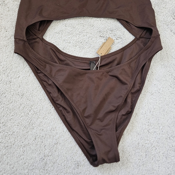 NWT Skims | Monokini Cocoa Chocolate Brown One Piece Swimsuit Womens 2X - Picture 6 of 11